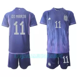 Camisola Argentina Angel Di Maria 11 Criança Equipamento 2ª Mundial 2022 Camisola Argentina Angel Di Maria 11 Criança Equipamento 2ª Mundial 2022
