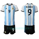 Camisola Argentina Julian Alvarez 9 Criança Equipamento 1ª Mundial 2022
