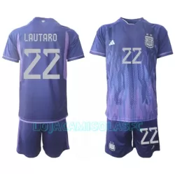 Camisola Argentina Lautaro Martinez 22 Criança Equipamento 2ª Mundial 2022