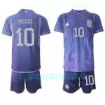 Camisola Argentina Lionel Messi 10 Criança Equipamento 2ª Mundial 2022