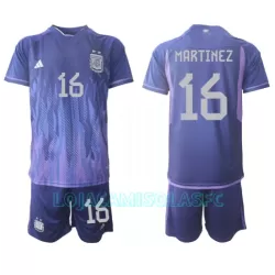 Camisola Argentina Lisandro Martinez 16 Criança Equipamento 2ª Mundial 2022