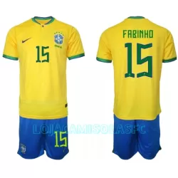 Camisola Brasil Fabinho 15 Criança Equipamento 1ª Mundial 2022