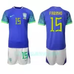 Camisola Brasil Fabinho 15 Criança Equipamento 2ª Mundial 2022