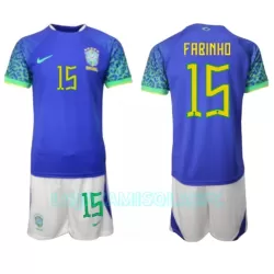 Camisola Brasil Fabinho 15 Criança Equipamento 2ª Mundial 2022