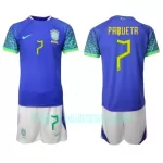 Camisola Brasil Lucas Paqueta 7 Criança Equipamento 2ª Mundial 2022
