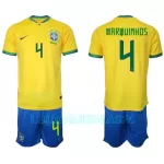 Camisola Brasil Marquinhos 4 Criança Equipamento 1ª Mundial 2022