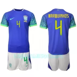Camisola Brasil Marquinhos 4 Criança Equipamento 2ª Mundial 2022