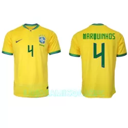 Camisola Brasil Marquinhos 4 Homem Equipamento 1ª Mundial 2022 Camisola Brasil Marquinhos 4 Homem Equipamento 1ª Mundial 2022