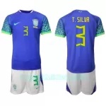 Camisola Brasil Thiago Silva 3 Criança Equipamento 2ª Mundial 2022
