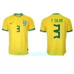 Camisola Brasil Thiago Silva 3 Homem Equipamento 1ª Mundial 2022