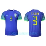Camisola Brasil Thiago Silva 3 Homem Equipamento 2ª Mundial 2022