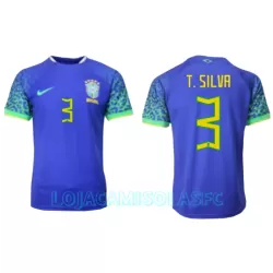 Camisola Brasil Thiago Silva 3 Homem Equipamento 2ª Mundial 2022 Camisola Brasil Thiago Silva 3 Homem Equipamento 2ª Mundial 2022