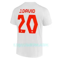Camisola Canadá Jonathan David 20 Homem Equipamento 2ª Mundial 2022 Camisola Canadá Jonathan David 20 Homem Equipamento 2ª Mundial 2022