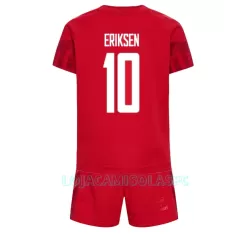Camisola Dinamarca Christian Eriksen 10 Criança Equipamento 1ª Mundial 2022