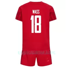 Camisola Dinamarca Daniel Wass 18 Criança Equipamento 1ª Mundial 2022