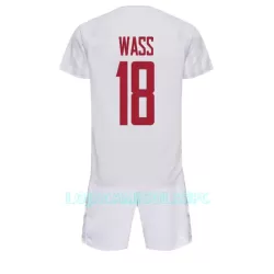 Camisola Dinamarca Daniel Wass 18 Criança Equipamento 2ª Mundial 2022
