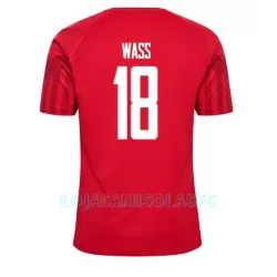 Camisola Dinamarca Daniel Wass 18 Homem Equipamento 1ª Mundial 2022 Camisola Dinamarca Daniel Wass 18 Homem Equipamento 1ª Mundial 2022
