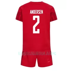 Camisola Dinamarca Joachim Andersen 2 Criança Equipamento 1ª Mundial 2022