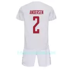 Camisola Dinamarca Joachim Andersen 2 Criança Equipamento 2ª Mundial 2022
