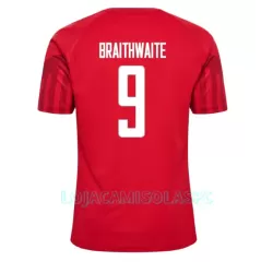 Camisola Dinamarca Martin Braithwaite 9 Homem Equipamento 1ª Mundial 2022 Camisola Dinamarca Martin Braithwaite 9 Homem Equipamento 1ª Mundial 2022