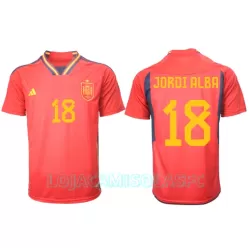 Camisola Espanha Jordi Alba 18 Homem Equipamento 1ª Mundial 2022 Camisola Espanha Jordi Alba 18 Homem Equipamento 1ª Mundial 2022