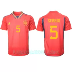 Camisola Espanha Sergio Busquets 5 Homem Equipamento 1ª Mundial 2022 Camisola Espanha Sergio Busquets 5 Homem Equipamento 1ª Mundial 2022