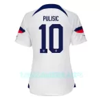 Camisola EUA Christian Pulisic 10 Mulher Equipamento 1ª Mundial 2022