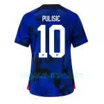 Camisola EUA Christian Pulisic 10 Mulher Equipamento 2ª Mundial 2022