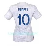 Camisola França Kylian Mbappé 10 Mulher Equipamento 2ª Mundial 2022