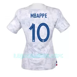 Camisola França Kylian Mbappé 10 Mulher Equipamento 2ª Mundial 2022