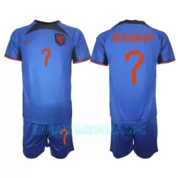 Camisola Holanda Steven Bergwijn 7 Criança Equipamento 2ª Mundial 2022 Camisola Holanda Steven Bergwijn 7 Criança Equipamento 2ª Mundial 2022