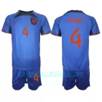 Camisola Holanda Virgil van Dijk 4 Criança Equipamento 2ª Mundial 2022