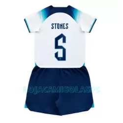 Camisola Inglaterra John Stones 5 Criança Equipamento 1ª Mundial 2022 Camisola Inglaterra John Stones 5 Criança Equipamento 1ª Mundial 2022