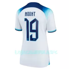 Camisola Inglaterra Mason Mount 19 Mulher Equipamento 1ª Mundial 2022 Camisola Inglaterra Mason Mount 19 Mulher Equipamento 1ª Mundial 2022