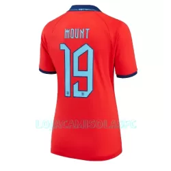 Camisola Inglaterra Mason Mount 19 Mulher Equipamento 2ª Mundial 2022 Camisola Inglaterra Mason Mount 19 Mulher Equipamento 2ª Mundial 2022