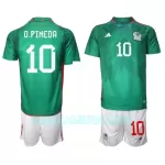 Camisola México Orbelin Pineda 10 Criança Equipamento 1ª Mundial 2022