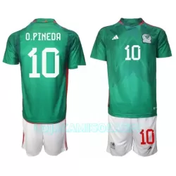 Camisola México Orbelin Pineda 10 Criança Equipamento 1ª Mundial 2022