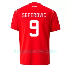 Camisola Suíça Haris Seferovic 9 Homem Equipamento 1ª Mundial 2022 Camisola Suíça Haris Seferovic 9 Homem Equipamento 1ª Mundial 2022