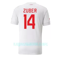 Camisola Suíça Steven Zuber 14 Homem Equipamento 2ª Mundial 2022 Camisola Suíça Steven Zuber 14 Homem Equipamento 2ª Mundial 2022