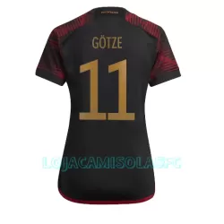 Camisola Alemanha Mario Gotze 11 Mulher Equipamento 2ª Mundial 2022 Camisola Alemanha Mario Gotze 11 Mulher Equipamento 2ª Mundial 2022