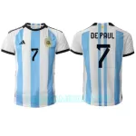 Camisola Argentina de Paul 7 Homem Equipamento 1ª Mundial 2022