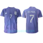 Camisola Argentina de Paul 7 Homem Equipamento 2ª Mundial 2022