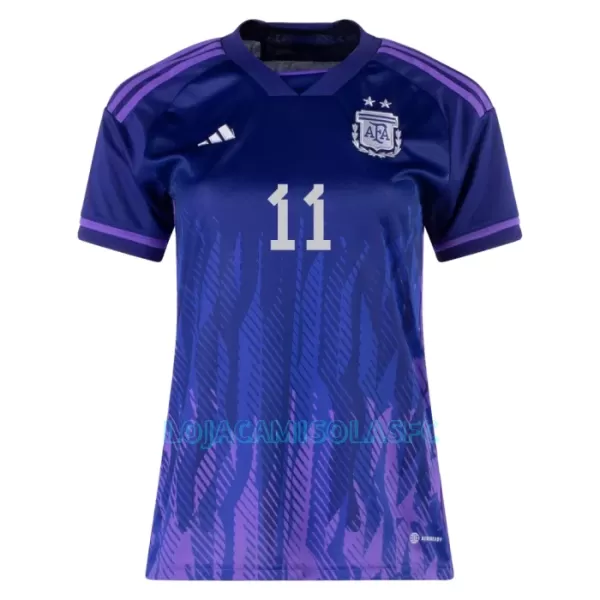 Camisola Argentina DI MARIA 11 Mulher Equipamento 2ª Mundial 2022