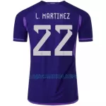 Camisola Argentina Lautaro Martinez 22 Homem Equipamento 2ª Mundial 2022