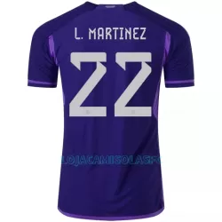 Camisola Argentina Lautaro Martinez 22 Homem Equipamento 2ª Mundial 2022