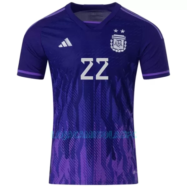 Camisola Argentina Lautaro Martinez 22 Homem Equipamento 2ª Mundial 2022