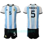 Camisola Argentina Leandro Paredes 5 Criança Equipamento 1ª Mundial 2022