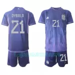 Camisola Argentina Paulo Dybala 21 Criança Equipamento 2ª Mundial 2022