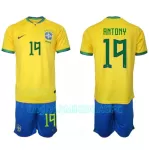 Camisola Brasil Antony 19 Criança Equipamento 1ª Mundial 2022
