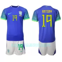 Camisola Brasil Antony 19 Criança Equipamento 2ª Mundial 2022 Camisola Brasil Antony 19 Criança Equipamento 2ª Mundial 2022